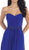 Strapless Ruched Bodice Chiffon Long Prom Dress