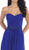 May Queen - Strapless Ruched Bodice Chiffon Long Prom Dress in Blue