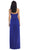 May Queen - Strapless Ruched Bodice Chiffon Long Prom Dress in Blue
