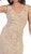 Lace Embellished V-neck Sheath Evening Dress