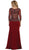 Quarter Length Sleeve Lace Sheath Evening Dress