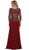 May Queen - MQ1505 Quarter Length Sleeve Lace Sheath Evening Dress
