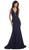 Plunging V-Neck Trumpet Evening Gown