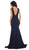 Plunging V-Neck Trumpet Evening Gown