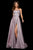Sherri Hill - 53118 Glittery Scoop Long Dress with Slit In Pink and Silver