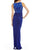 Adrianna Papell - AP1E201669 Floral Lace Bateau Jersey Sheath Dress In Blue