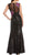 Aidan Mattox - MD1E201740 Floral Embellished V-Neck Sheath Gown In Black