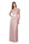 JS Collections - 865028 Square Neck Crochet Lace Long Dress in Pink