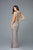 Scala - 48962 Sequined V-neck Long Sheath Dress In Gray and Silver