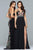10000 Plunging Floral Embroidered Chiffon Gown