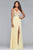 10000 Plunging Floral Embroidered Chiffon Gown