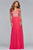 10000 Plunging Floral Embroidered Chiffon Gown