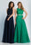 Dave & Johnny - 10001W Two-Piece Scalloped Sheer Lace Dress in Blue and Green