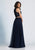 Dave & Johnny - 10001 Two-Piece Scalloped Sheer Lace Dress in Blue
