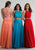 Dave & Johnny - 10001 Two-Piece Scalloped Sheer Lace Dress in Blue and Red
