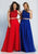 Dave & Johnny - 10001 Two-Piece Scalloped Sheer Lace Dress in Red and Blue