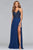 10005 Lacy V-neck Chiffon Evening Gown