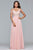 10006 Lace Appliqued Illusion Midriff Gown