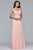 10006 Lace Appliqued Illusion Midriff Gown