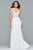 10006 Lace Appliqued Illusion Midriff Gown