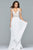 10006 Lace Appliqued Illusion Midriff Gown