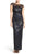Adrianna Papell - Bateau Neckline Embellished Long Dress AP1E200799 in Black and Blue
