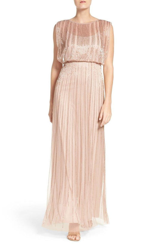 Adrianna Papell - Embellished Sheath Dress AP1E200811 in Pink