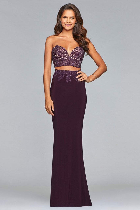 10008 Two Piece Lace Sweetheart Jersey Sheath Dress