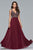 10017 Beaded V-neck A-line Dress