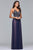 10020 Beaded V Neck Pleated Gown
