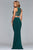 10030 Two-Piece Banded Cutout Sheath Gown