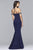 10037 Ornate Crepe Sheath Gown with Choker