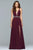 10039 Deep V-Neck Beaded Evening Dress