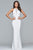 10050 Illusion Geometric Inset Sheath Gown