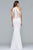 10050 Illusion Geometric Inset Sheath Gown