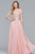 10059 Two-Piece Halter Illusion Panel Gown