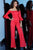 Jovani - 1006 Off-Shoulder Bell Sleeve Jumpsuit In Red