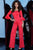 Jovani - 1006 Off-Shoulder Bell Sleeve Jumpsuit In Red