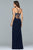 10067 Beaded Plunging V Neck Dress with Slit