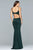 10071 Sleeveless Plunging Jersey Sheath Gown