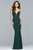 10071 Sleeveless Plunging Jersey Sheath Gown