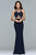 10072 Long Strap Detailed Sheath Gown