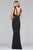 10073 Plunging Banded Strap Sheath Gown