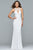 10073 Plunging Banded Strap Sheath Gown