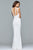10073 Plunging Banded Strap Sheath Gown