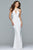 10073 Plunging Banded Strap Sheath Gown