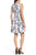 Taylor - 8821M Sleeveless Floral Twill Dress in White and Blue