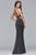 10076 Plunging Glitter Jersey Long Gown