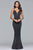 10076 Plunging Glitter Jersey Long Gown