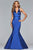10082 Beaded Halter Lace Mermaid Gown